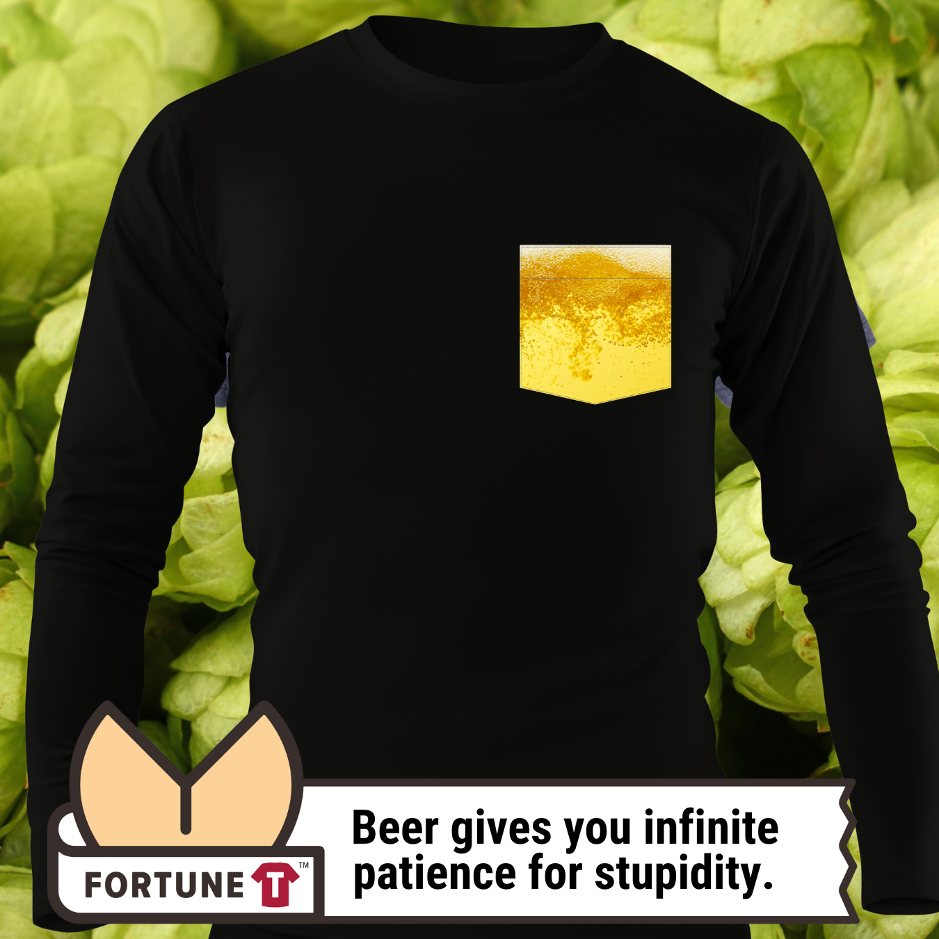 Beer pocket t-shirt long sleeve